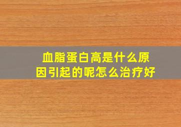 血脂蛋白高是什么原因引起的呢怎么治疗好