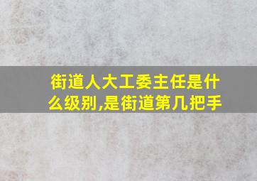 街道人大工委主任是什么级别,是街道第几把手