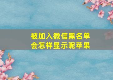 被加入微信黑名单会怎样显示呢苹果