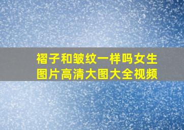 褶子和皱纹一样吗女生图片高清大图大全视频