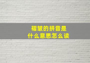 褶皱的拼音是什么意思怎么读