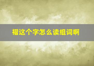 褶这个字怎么读组词啊