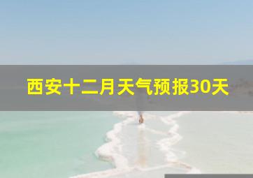 西安十二月天气预报30天