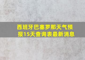 西班牙巴塞罗那天气预报15天查询表最新消息