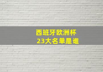 西班牙欧洲杯23大名单是谁