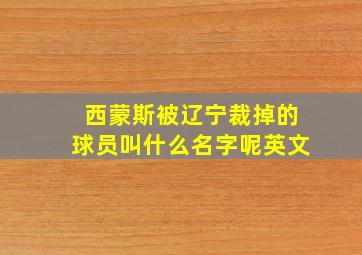 西蒙斯被辽宁裁掉的球员叫什么名字呢英文