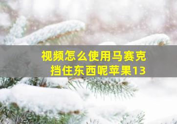 视频怎么使用马赛克挡住东西呢苹果13