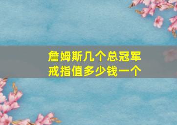 詹姆斯几个总冠军戒指值多少钱一个