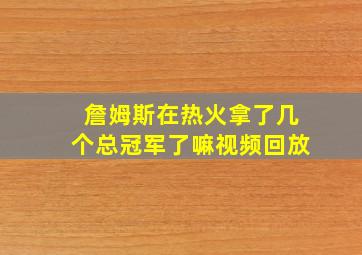 詹姆斯在热火拿了几个总冠军了嘛视频回放