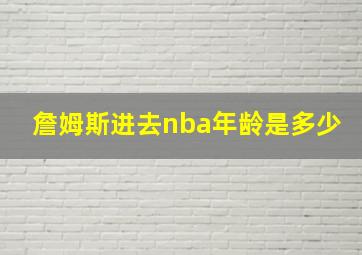 詹姆斯进去nba年龄是多少