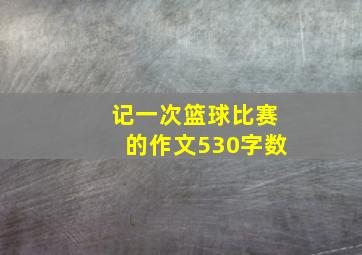 记一次篮球比赛的作文530字数