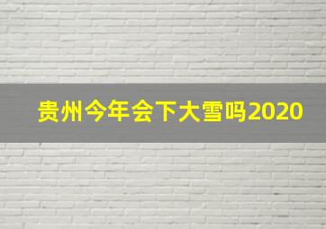 贵州今年会下大雪吗2020