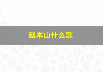 赵本山什么歌