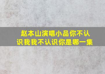 赵本山演唱小品你不认识我我不认识你是哪一集