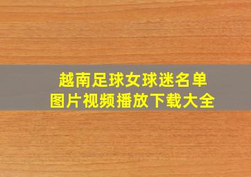 越南足球女球迷名单图片视频播放下载大全