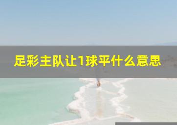 足彩主队让1球平什么意思