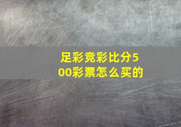 足彩竞彩比分500彩票怎么买的