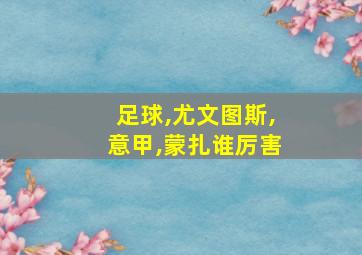 足球,尤文图斯,意甲,蒙扎谁厉害