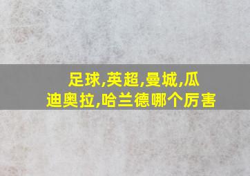 足球,英超,曼城,瓜迪奥拉,哈兰德哪个厉害