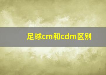 足球cm和cdm区别