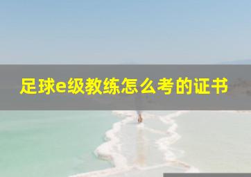 足球e级教练怎么考的证书