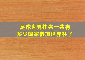 足球世界排名一共有多少国家参加世界杯了