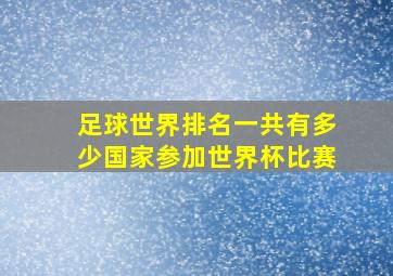 足球世界排名一共有多少国家参加世界杯比赛