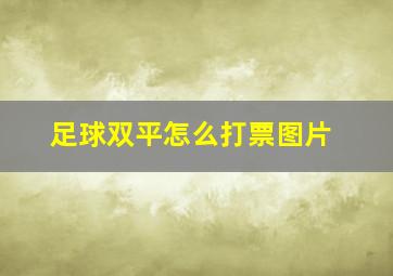 足球双平怎么打票图片