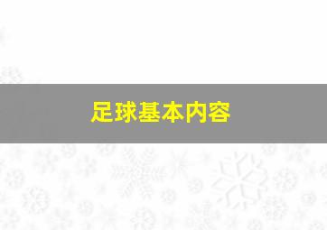 足球基本内容