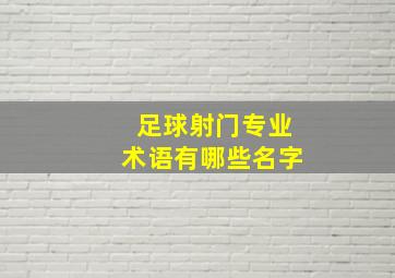 足球射门专业术语有哪些名字