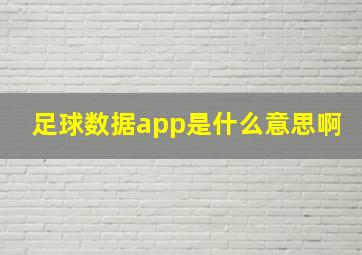 足球数据app是什么意思啊