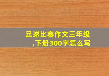 足球比赛作文三年级,下册300字怎么写