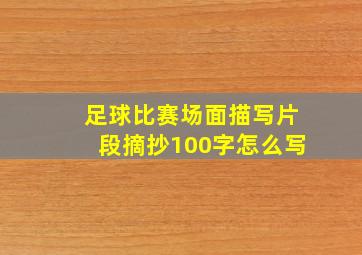 足球比赛场面描写片段摘抄100字怎么写