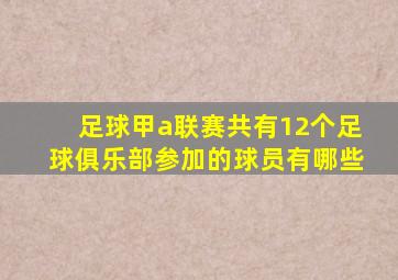 足球甲a联赛共有12个足球俱乐部参加的球员有哪些