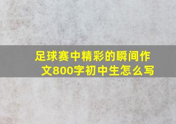 足球赛中精彩的瞬间作文800字初中生怎么写