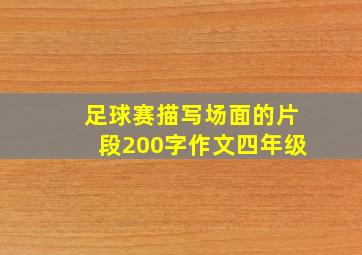 足球赛描写场面的片段200字作文四年级