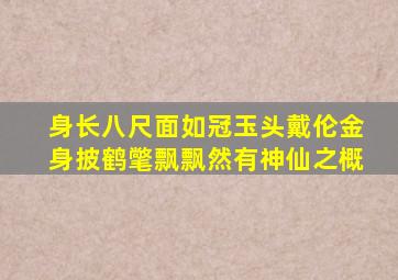 身长八尺面如冠玉头戴伦金身披鹤氅飘飘然有神仙之概