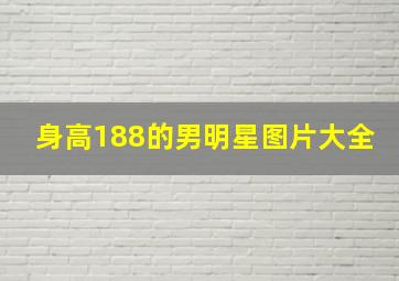 身高188的男明星图片大全