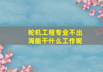 轮机工程专业不出海能干什么工作呢