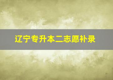 辽宁专升本二志愿补录