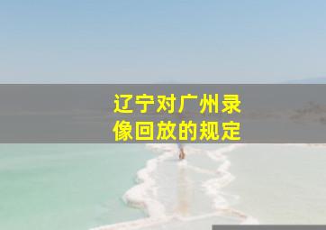 辽宁对广州录像回放的规定