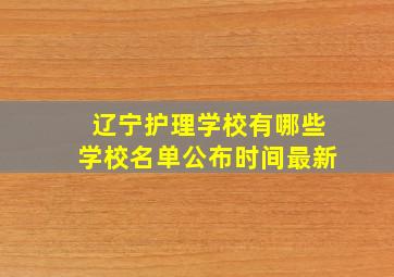 辽宁护理学校有哪些学校名单公布时间最新