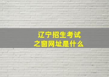 辽宁招生考试之窗网址是什么