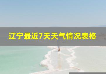 辽宁最近7天天气情况表格