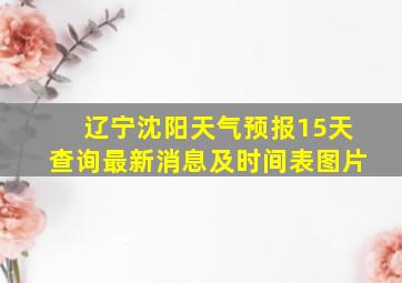 辽宁沈阳天气预报15天查询最新消息及时间表图片