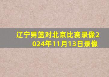 辽宁男篮对北京比赛录像2024年11月13日录像