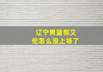 辽宁男篮郭艾伦怎么没上场了