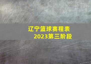 辽宁篮球赛程表2023第三阶段