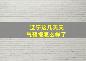 辽宁这几天天气预报怎么样了