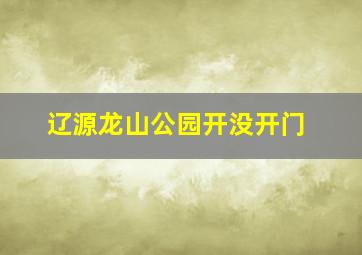 辽源龙山公园开没开门